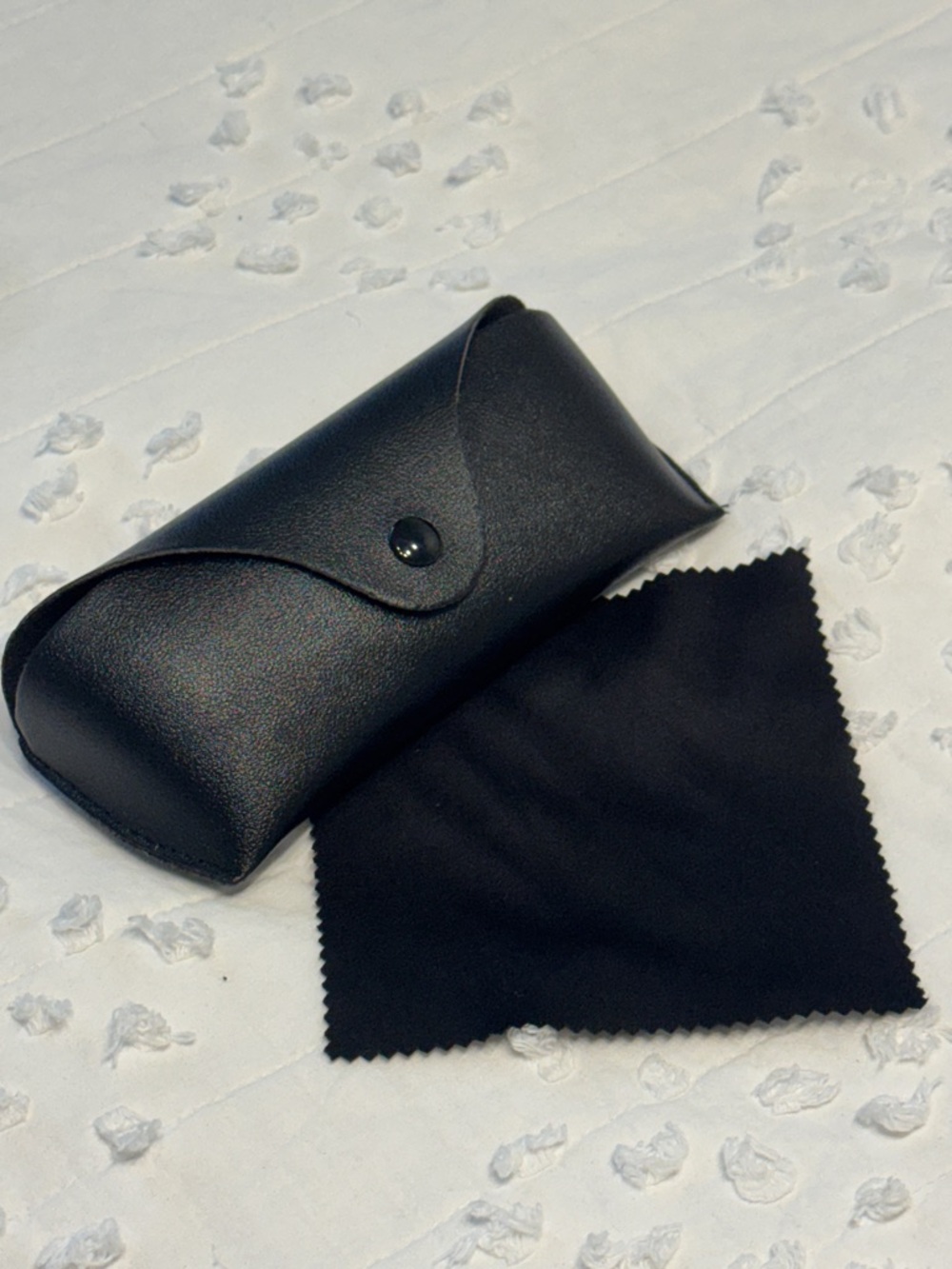 Classic Black Sunglasses Case with Cleaning Cloth